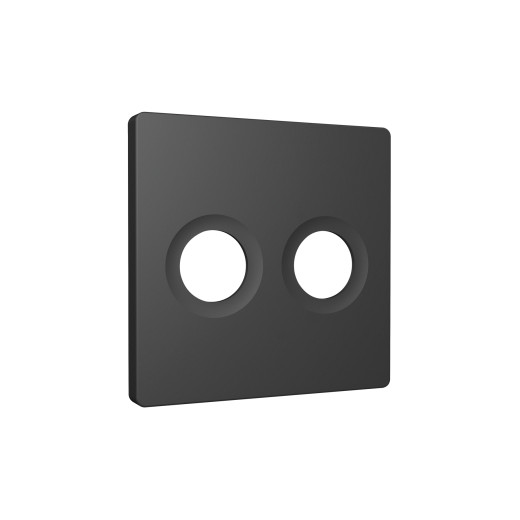 AP9133 Лицевая панель ALFA (Графит мягкое касание) для TV двойной розетки QUANT