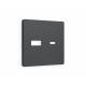 AP9110 Лицевая панель ALFA (Графит Мягкое касание) для розетки 2USB тип A+C QUANT