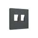 AP9121 Лицевая панель ALFA (Графит мягкое касание) для компьютерной/телефонной двойной розетки RJ-45/RJ-11 QUANT