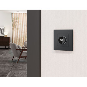 AP9058 Лицевая панель ALFA (Графит мягкое касание) для терморегулятора теплого пола с цифровым дисплеем QUANT