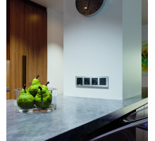 AP9050 Лицевая панель ALFA (Графит Мягкое касание) для 3-кл выключателей QUANT