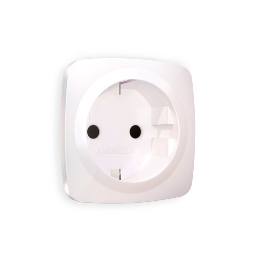 OP2070 Лицевая панель OMEGA (Жемчуг) для электрической розетки с/з со шторками QUANT