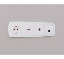 OP2120 Лицевая панель OMEGA (Жемчуг) для компьютерной/телефонной розетки RJ-45/RJ-11 QUANT