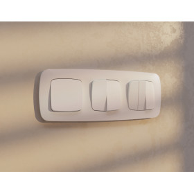 OP2030 Лицевая панель OMEGA (Жемчуг) для 2-кл выключателей QUANT