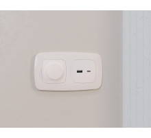 OP2110 Лицевая панель OMEGA (Жемчуг) для розетки 2USB тип A+C QUANT