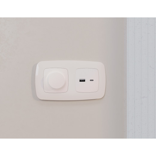 OP2055 Лицевая панель OMEGA (Жемчуг) для светорегулятора универсального QUANT