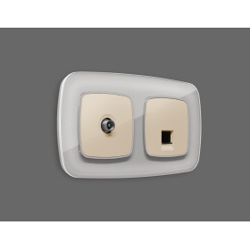 OP3130 Лицевая панель OMEGA (Бежевый глянец) для TV розетки QUANT