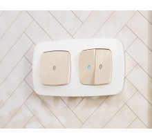 OP3040 Лицевая панель OMEGA (Бежевый глянец) для 2-кл выключателей с подсветкой QUANT