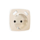 OP3090 Лицевая панель OMEGA (Бежевый глянец) для электрической розетки с/з со шторками 2USB A+A QUANT