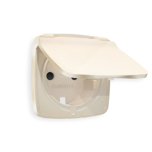 OP3080 Лицевая панель OMEGA (Бежевый глянец) для электрической розетки с/з со шторками и крышкой IP44