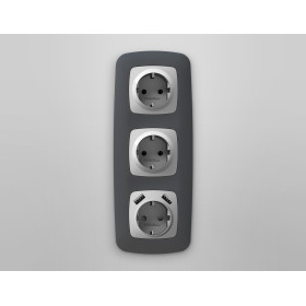 OP4090 Лицевая панель OMEGA (Серебро глянец) для электрической розетки с/з со шторками 2USB A+A QUANT