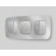 OP4040 Лицевая панель OMEGA (Серебро глянец) для 2-кл выключателей с подсветкой QUANT