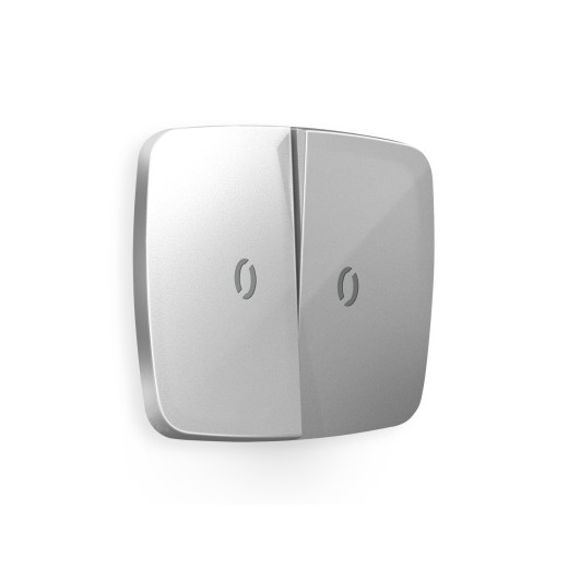 OP4040 Лицевая панель OMEGA (Серебро глянец) для 2-кл выключателей с подсветкой QUANT