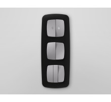 OP5040 Лицевая панель OMEGA (Сталь матовый) для 2-кл выключателей с подсветкой QUANT