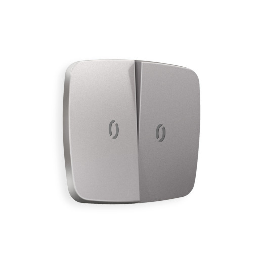 OP5040 Лицевая панель OMEGA (Сталь матовый) для 2-кл выключателей с подсветкой QUANT