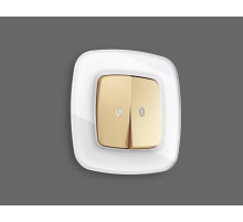 OP6040 Лицевая панель OMEGA (Шампань) для 2-кл выключателей с подсветкой QUANT