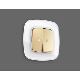 OP6040 Лицевая панель OMEGA (Шампань) для 2-кл выключателей с подсветкой QUANT