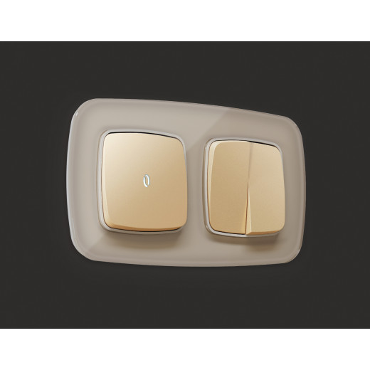 OP6020 Лицевая панель OMEGA (Шампань) для 1-кл выключателей с подсветкой QUANT