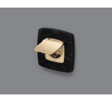 OP6080 Лицевая панель OMEGA (Шампань) для электрической розетки с/з со шторками и крышкой IP44 QUANT