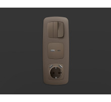 OP6390 Лицевая панель OMEGA (Темная бронза матовый) для электрической розетки с/з со шторками 2USB A+A QUANT