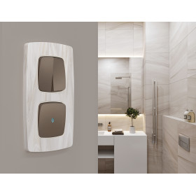 OP6320 Лицевая панель OMEGA (Темная бронза матовый) для 1-кл выключателей с подсветкой QUANT