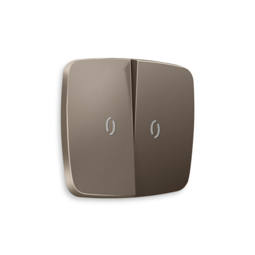 OP6340 Лицевая панель OMEGA (Темная бронза матовый) для 2-кл выключателей с подсветкой QUANT