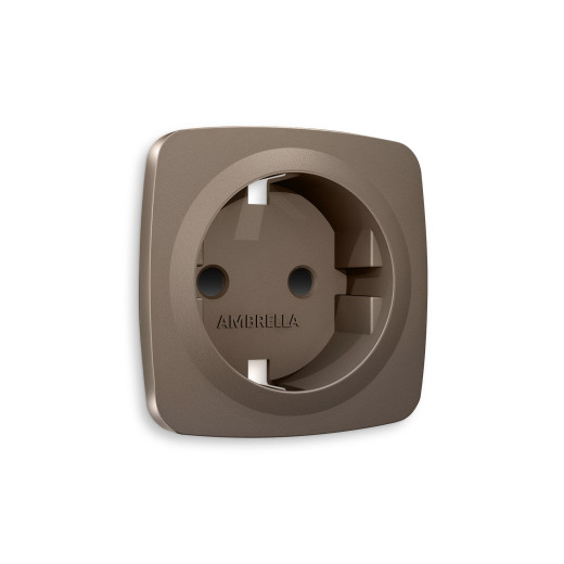 OP6370 Лицевая панель OMEGA (Темная бронза матовый) для электрической розетки с/з со шторками QUANT