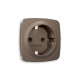 OP6370 Лицевая панель OMEGA (Темная бронза матовый) для электрической розетки с/з со шторками QUANT