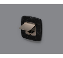 OP6380 Лицевая панель OMEGA (Темная бронза матовый) для электрической розетки с/з со шторками и крышкой IP44 QUANT