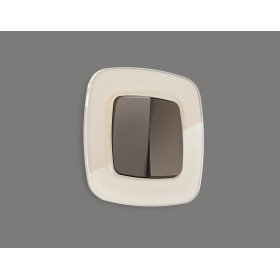 OP6330 Лицевая панель OMEGA (Темная бронза матовый) для 2-кл выключателей QUANT