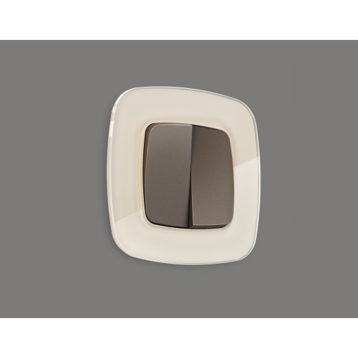 OP6330 Лицевая панель OMEGA (Темная бронза матовый) для 2-кл выключателей QUANT