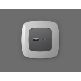 OP6610 Лицевая панель OMEGA (Антрацит серый) для розетки 2USB тип A+C QUANT