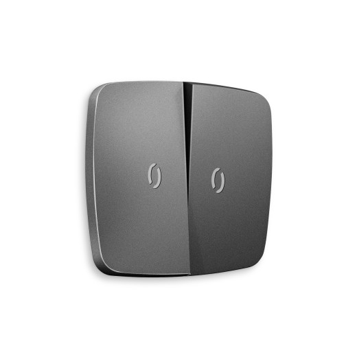 OP6540 Лицевая панель OMEGA (Антрацит серый) для 2-кл выключателей с подсветкой QUANT