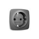 OP6570 Лицевая панель OMEGA (Антрацит серый) для электрической розетки с/з со шторками QUANT