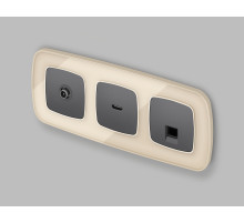 OP6620 Лицевая панель OMEGA (Антрацит серый) для компьютерной/телефонной розетки RJ-45/RJ-11 QUANT