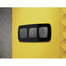 OP6520 Лицевая панель OMEGA (Антрацит серый) для 1-кл выключателей с подсветкой QUANT