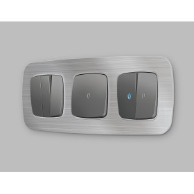 OP6550 Лицевая панель OMEGA (Антрацит серый) для 3-кл выключателей QUANT