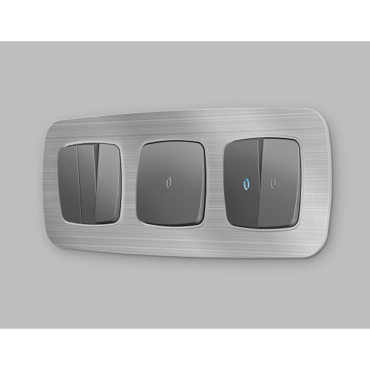 OP6550 Лицевая панель OMEGA (Антрацит серый) для 3-кл выключателей QUANT