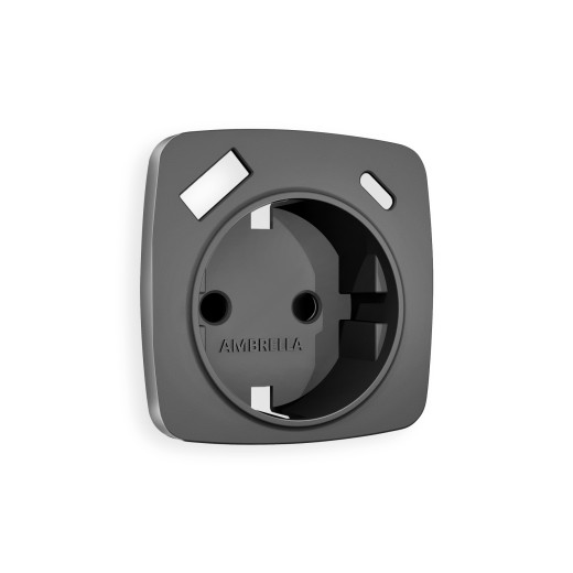 OP6600 Лицевая панель OMEGA (Антрацит серый) для электрической розетки с/з со шторками 2USB A+C QUANT