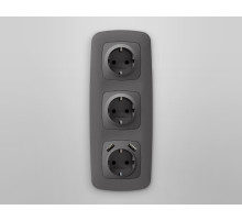 OP6560 Лицевая панель OMEGA (Антрацит серый) для электрической розетки с/з QUANT