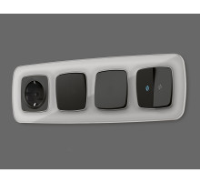 OP8040 Лицевая панель OMEGA (Черный матовый) для 2-кл выключателей с подсветкой QUANT