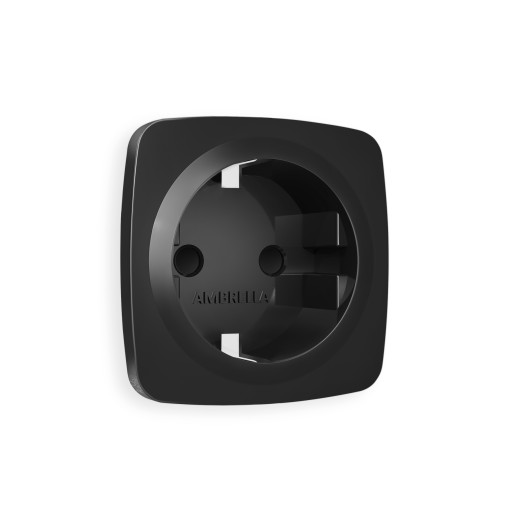 OP8070 Лицевая панель OMEGA (Черный матовый) для электрической розетки с/з со шторками QUANT