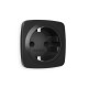 OP8070 Лицевая панель OMEGA (Черный матовый) для электрической розетки с/з со шторками QUANT