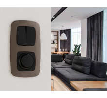 OP8055 Лицевая панель OMEGA (Черный матовый) для светорегулятора универсального QUANT