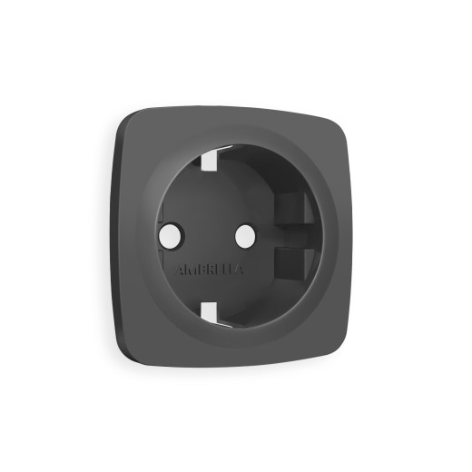OP9060 Лицевая панель OMEGA (Графит Мягкое касание) для электрической розетки с/з QUANT