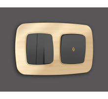 OP9020 Лицевая панель OMEGA (Графит Мягкое касание) для 1-кл выключателей с подсветкой QUANT