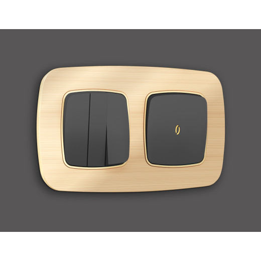 OP9020 Лицевая панель OMEGA (Графит Мягкое касание) для 1-кл выключателей с подсветкой QUANT