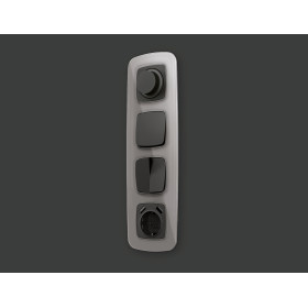 OP9030 Лицевая панель OMEGA (Графит Мягкое касание) для 2-кл выключателей QUANT