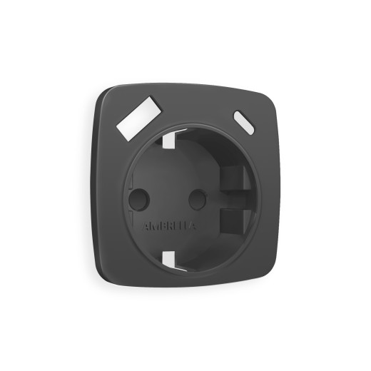 OP9100 Лицевая панель OMEGA (Графит Мягкое касание) для электрической розетки с/з со шторками 2USB A+C QUANT