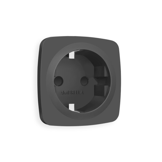 OP9070 Лицевая панель OMEGA (Графит Мягкое касание) для электрической розетки с/з со шторками QUANT